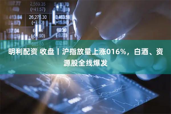明利配资 收盘丨沪指放量上涨016%，白酒、资源股全线爆发